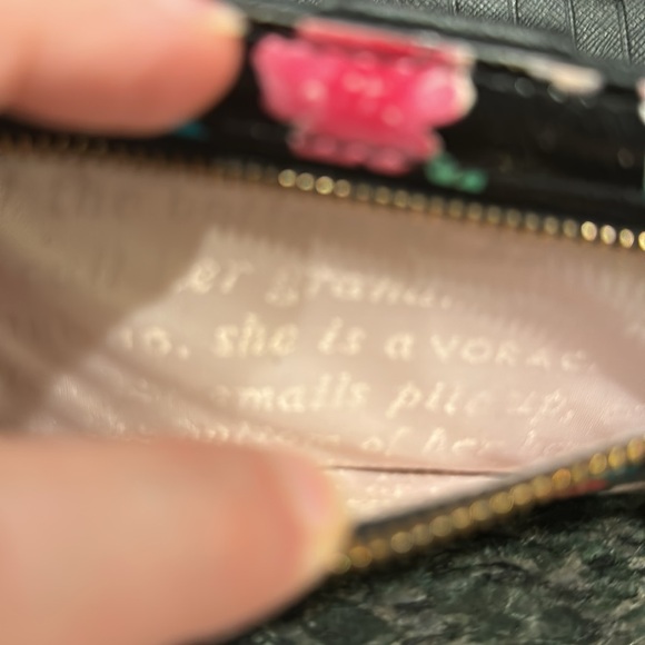 Kate Spade Stacy Cameron Street Jardin Slim Bifold Black Multi Floral Wallet EUC - Picture 7 of 13